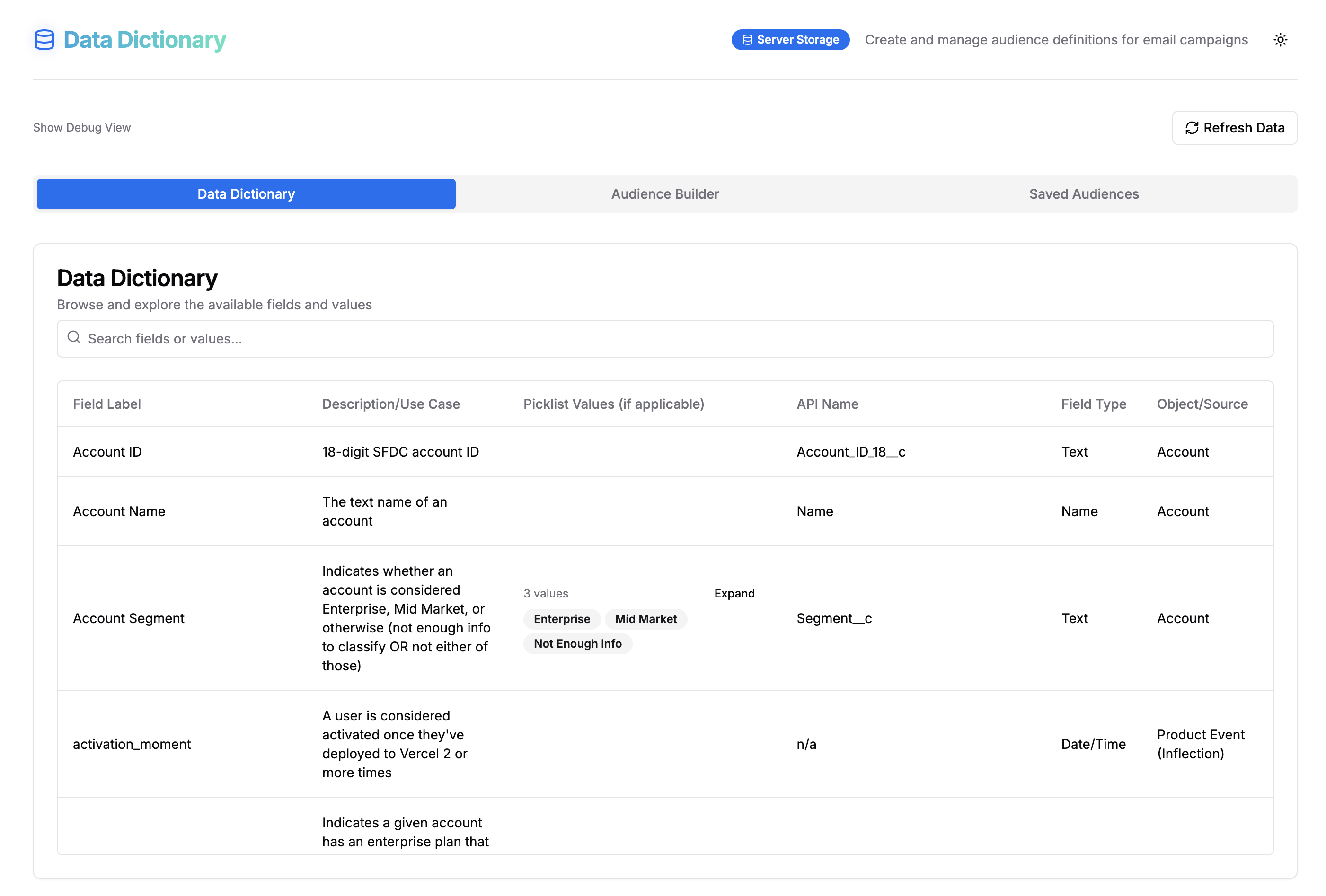 Data Dictionary Preview